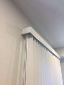 Close up of a Vertical Valance with a Corner Return